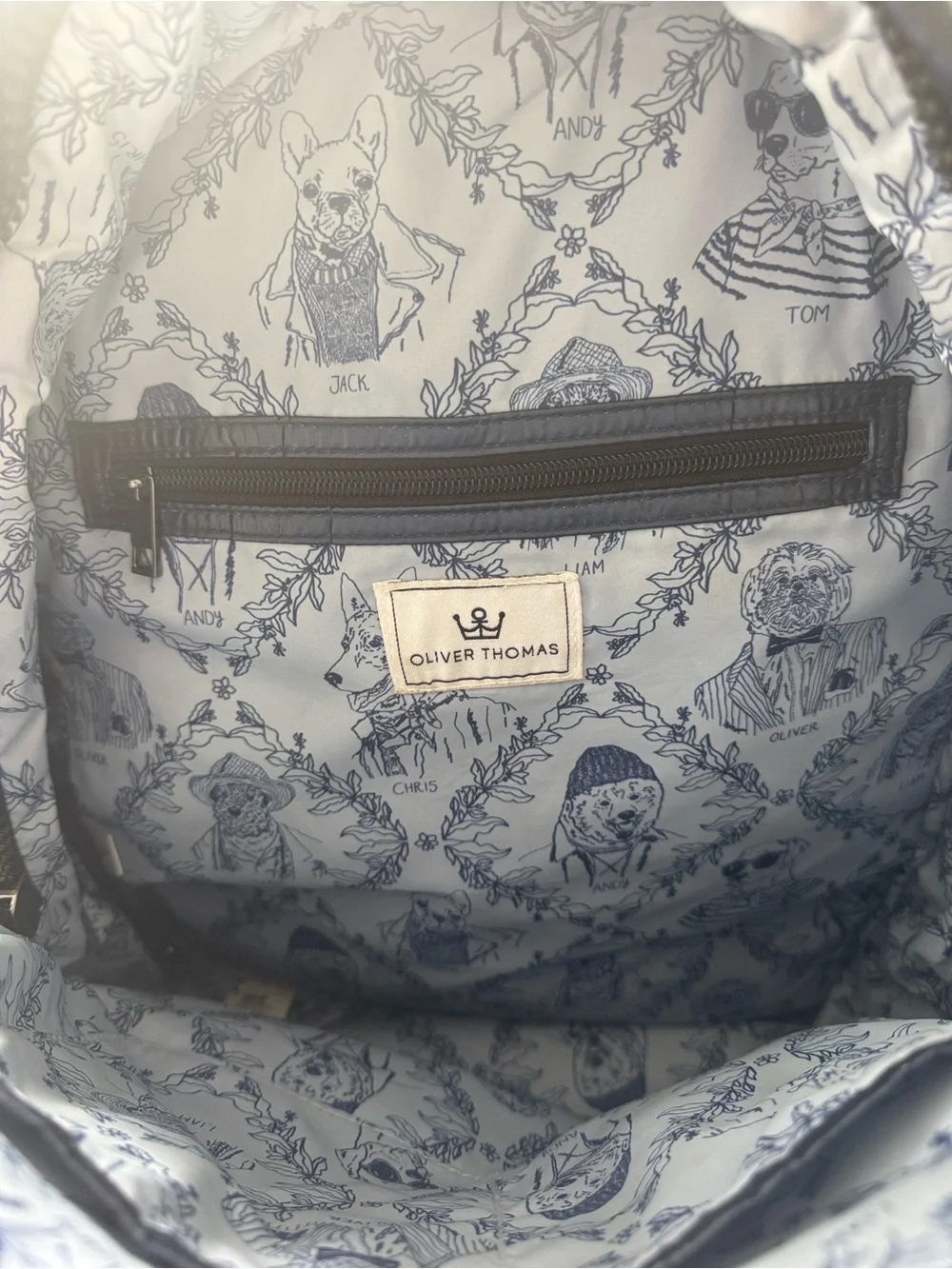 Oliver Thomas Navy Quilted Tennis Backpack Racquet Bag